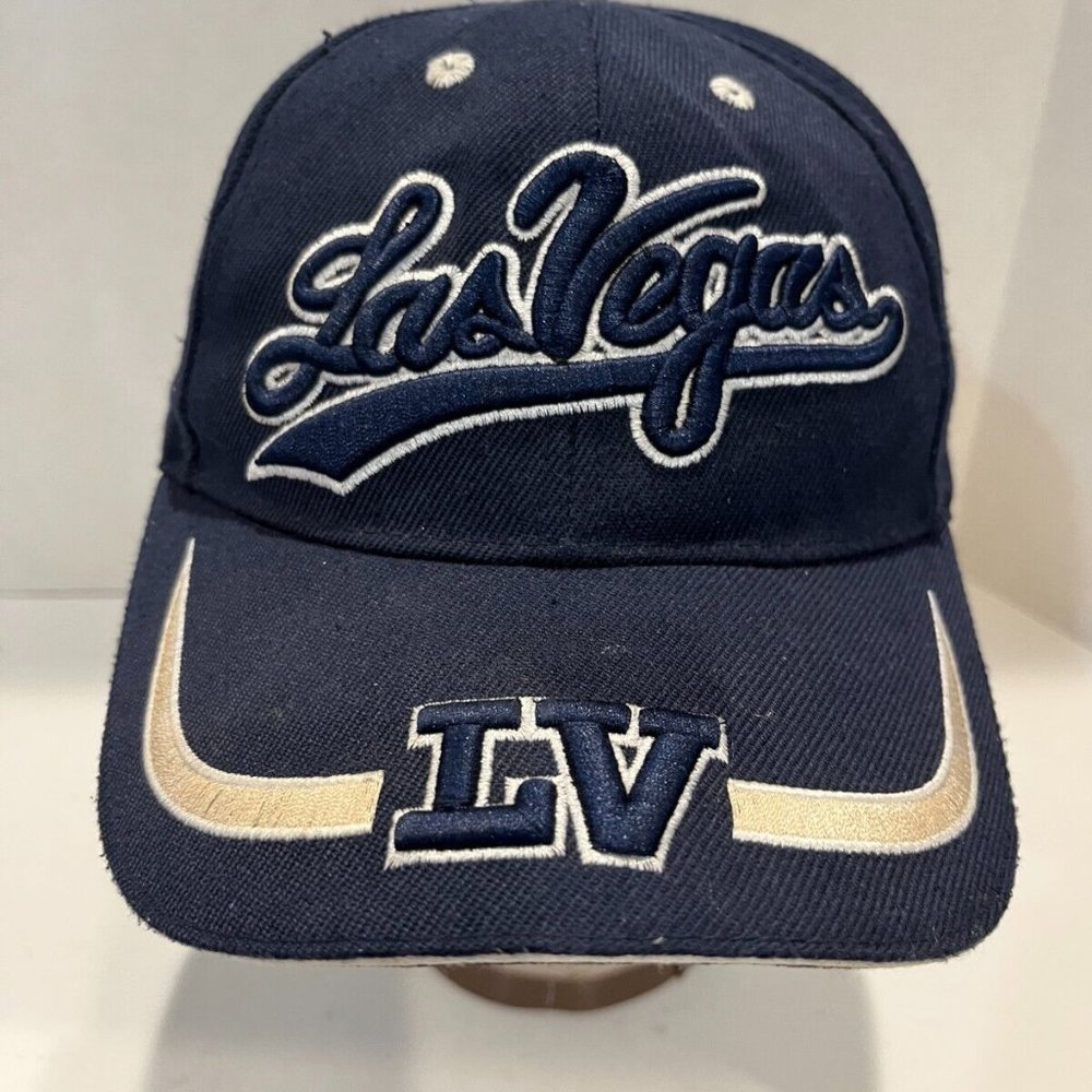 Las Vegas Navy Blue Hat Adjustable Strap Dad Embroidery Clean Preowned